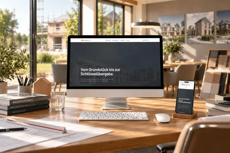 Mockup der neuen Website von Fecke Gruppe